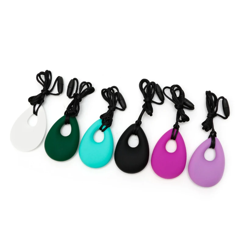 

New Silicone Teardrop Pendant Baby Teething Necklace Teether Autism Sensory Chewing