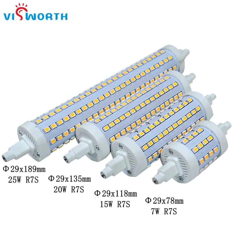 

Wholesale 7W 15W 20W 25W R7S LED Lamp 78mm 118mm 135mm 189mm Led Light AC 110V 220V 360 Degree SMD2835 Corn Bulb For Home