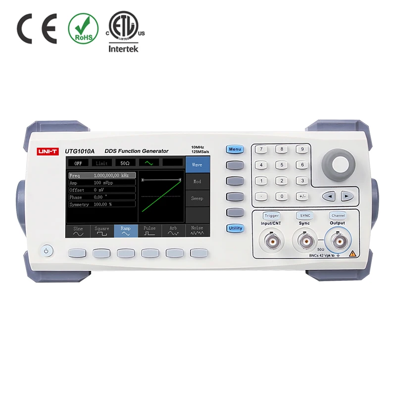 Uni T UTG1010A 10 МГц DDS функция генератор сигналов произвольной формы, 125 мс/с частота образца, USB интерфейс, 4," TFT lcd