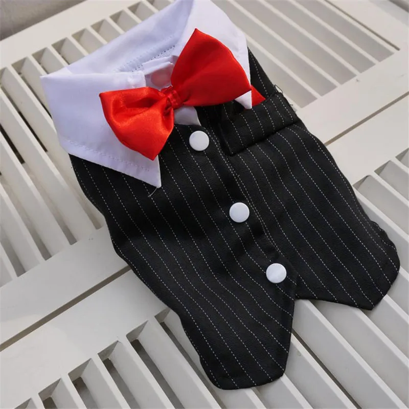 Puppy Dog Clothes Dog Wedding Suit Tuxedo Suit Coat With Bowtie Chihuahua Poodle Pug French Bulldog Pet Dog Clothes6