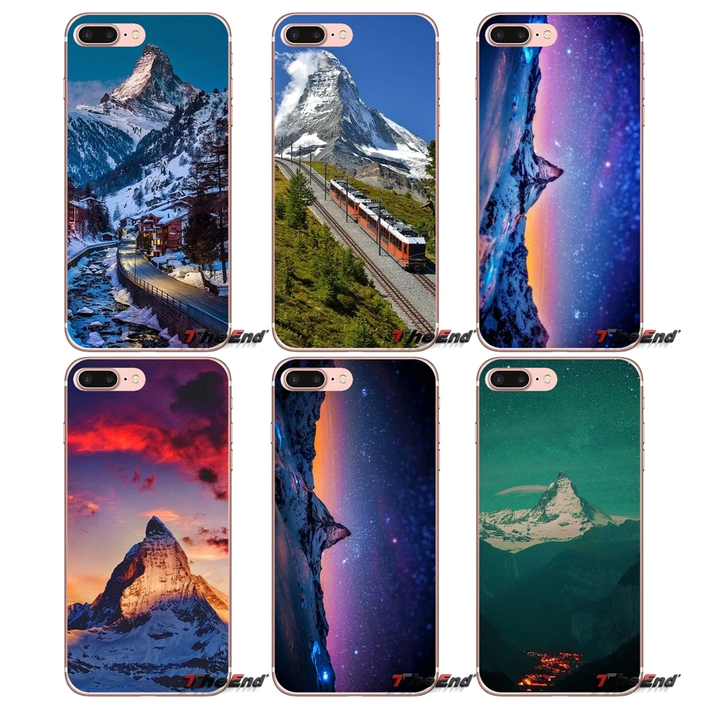 

For iPhone X 4 4S 5 5S 5C SE 6 6S 7 8 Plus Samsung Galaxy J1 J3 J5 J7 A3 A5 2016 2017 Zermatt Matterhorn Swiss Mountain TPU Case