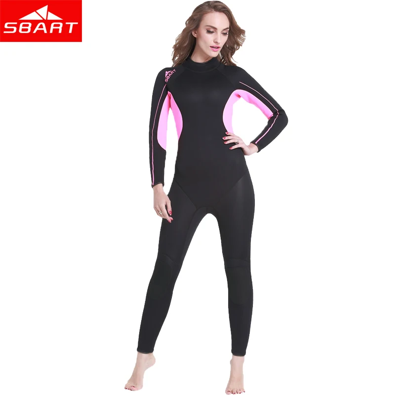 

SBART 2017 3MM Neoprene Full Body Wetsuit Women winter Warm long sleeve Surfing Diving Suit Anti-UV Diving Swimming Suit