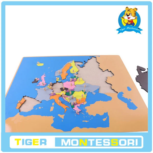 

professional montessori material wooden educational toy mathematics Puzzle Map of Europe