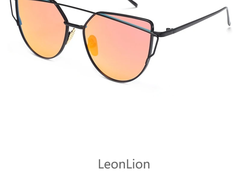 LeonLion, зеркальные солнцезащитные очки Cateye, женские винтажные металлические светоотражающие очки, фирменный дизайн, Lunette De Soleil Femme