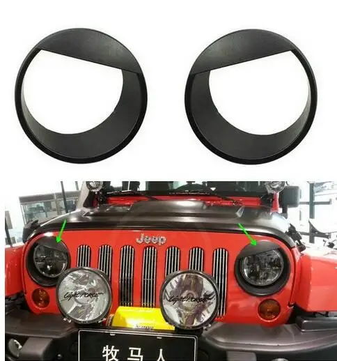 Angry Birds Eye форма фары крышка планки ободок ABS черный красный подходит для Jeep Wrangler jk 07 up