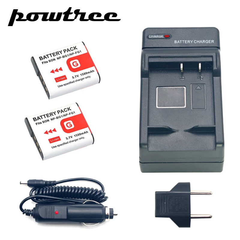 

2Packs DSC-T100 Li-ion Camera Battery 3.7V 1500mAh +Battery Charger+Car Charger For SONY DSC-T100 DSC-T20 DSC-W300 DSC-W200 W100
