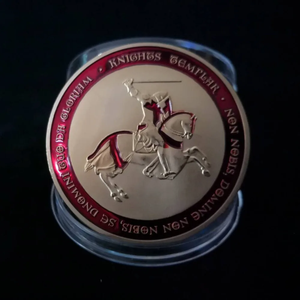 Hot Selling Knight Crusader Cross Christ Soldiers Souvenir Gold Plated Token Coin Collection drop shipping | Дом и сад