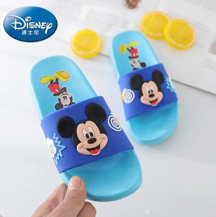 Тапочки disney для ванной; пляжная обувь для малышей; износостойкие тапочки Минни Маус; сандалии для девочек с Микки Маусом