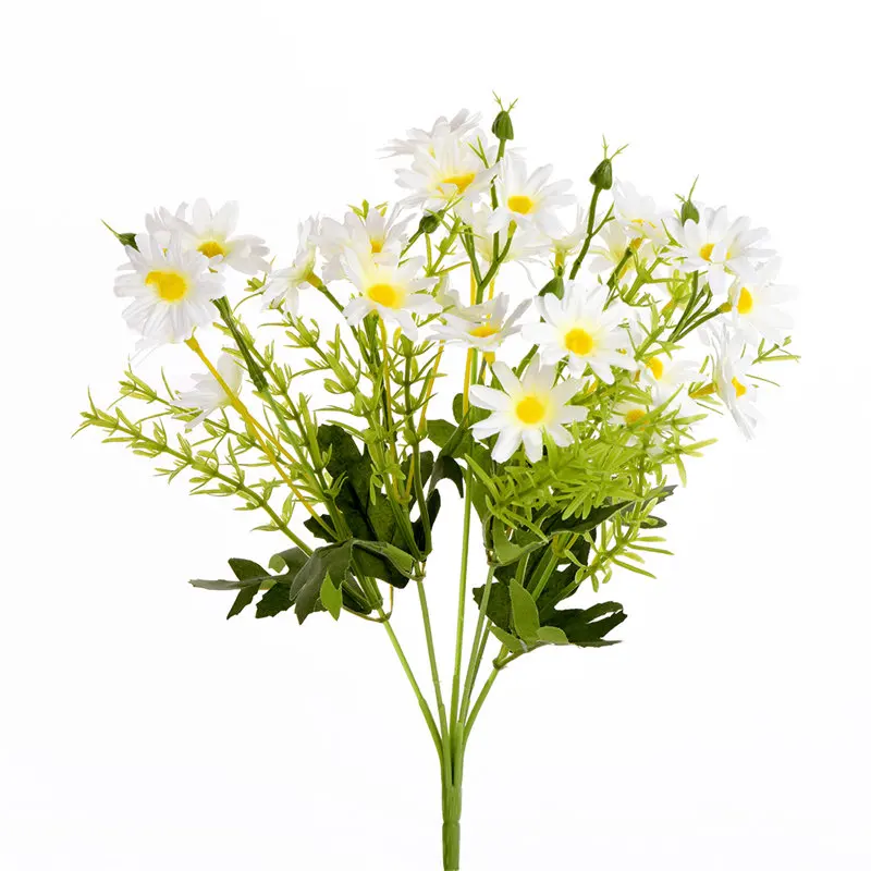 Ромашки цветы для дома аксессуары украшения Искусственные цветы Свадебный Домашний Декоративный букет - Цвет: white