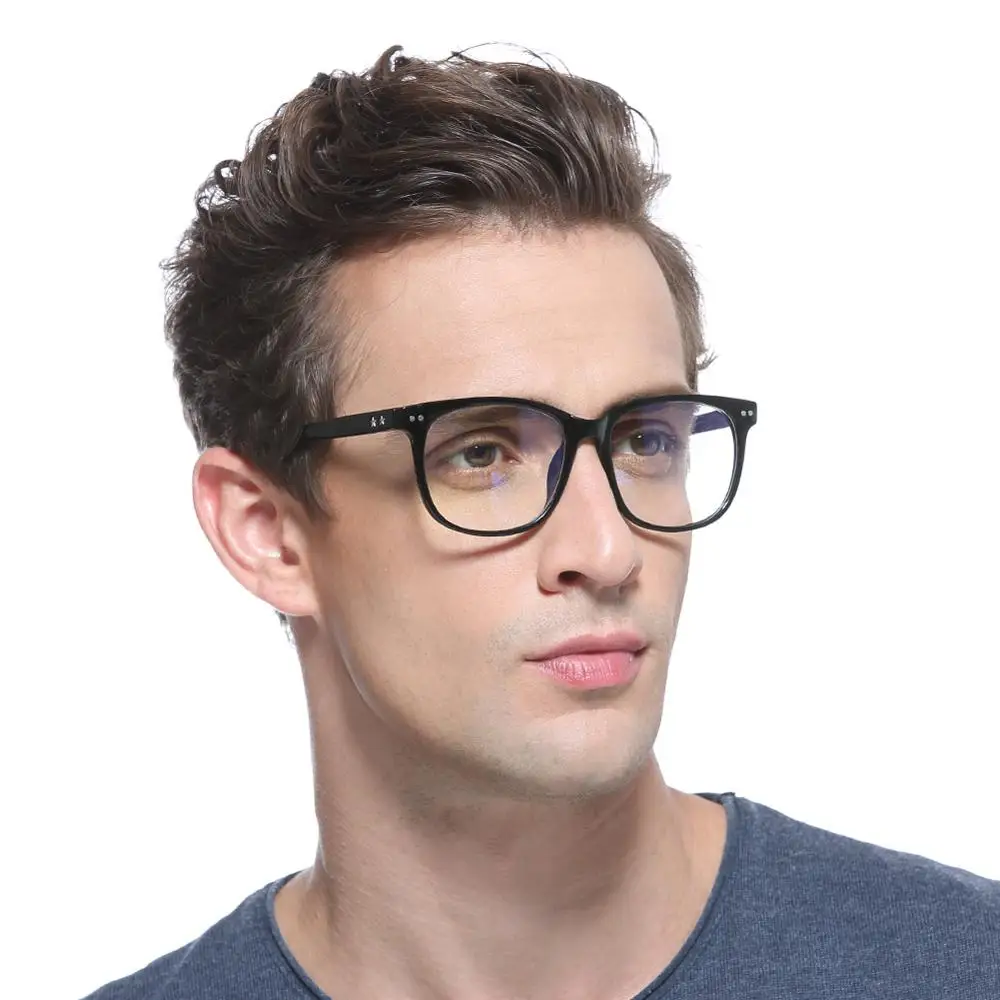 Tanie Cyxus niebieski filtr światła komputerowe okulary Anti Eyestrain przezroczyste soczewki ponadgabarytowych ramki okulary unisex dla mężczyzn kobiet 8081