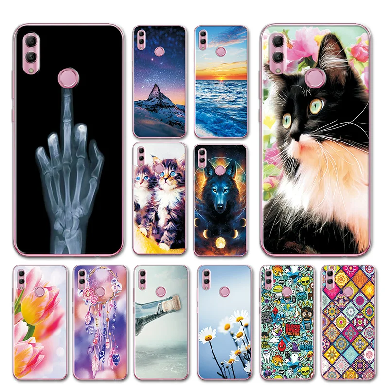 

Beautiful Fundas For Huawei P Smart 2019 Cases Cover Love Heart Honor 10 Lite Phone Shell For Huawei P Smart Flower Bags