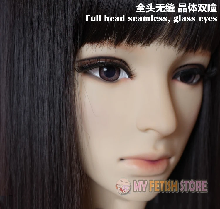 

(Winter ) Quality Handmade Soft Silicone Realist Full Head Female/Girl Crossdress Sexy Doll Face Cosplay Mask With Wig