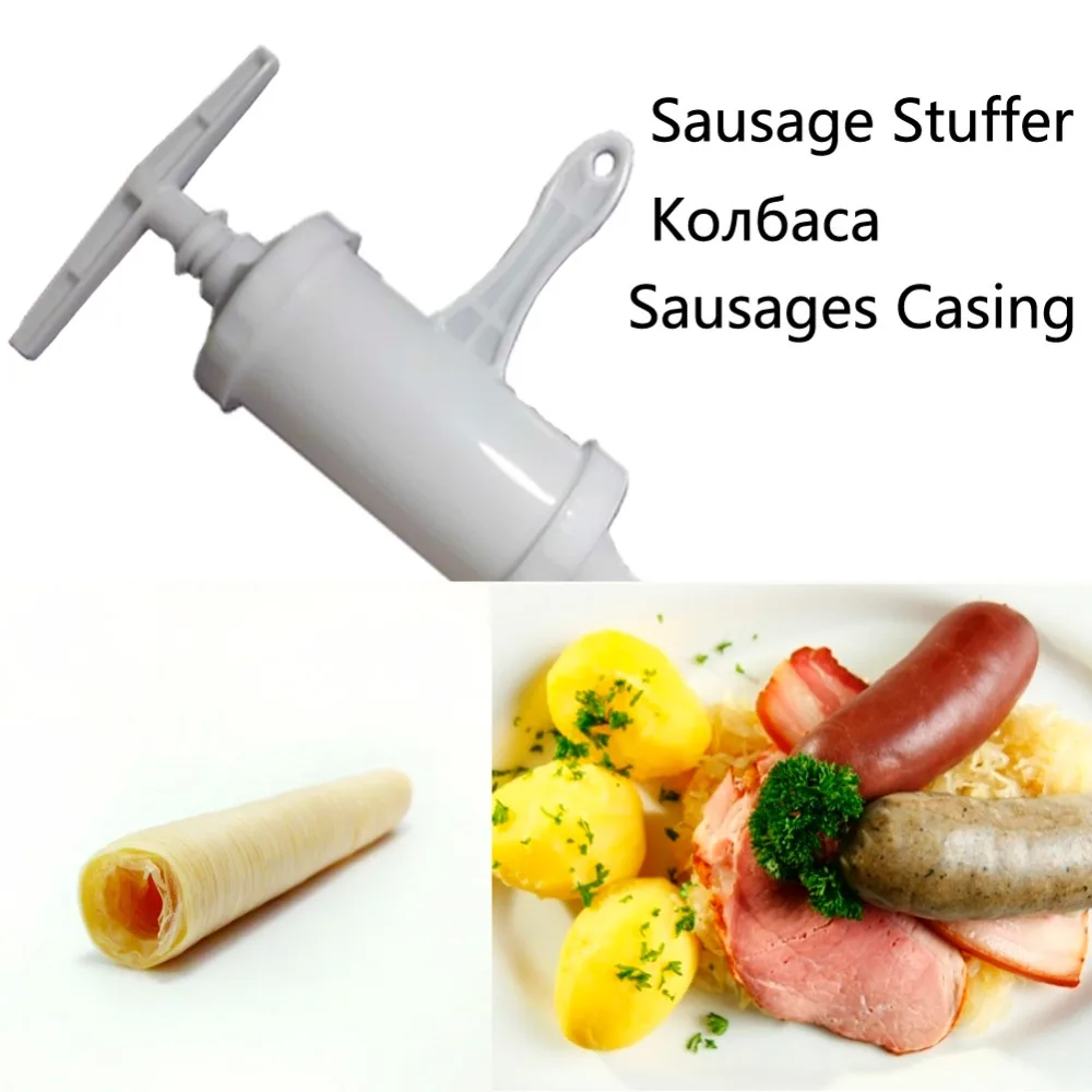 New 14m*41mm Dry Salami Collagen Meat Sausages Casings Filler Shell for Sausage MakerMachine+Manual Fillers Machine | Дом и сад