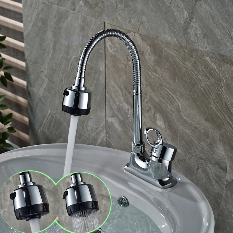 Chrome Brass Two Sprayer Nozzle Kitchen Sink Fauce...