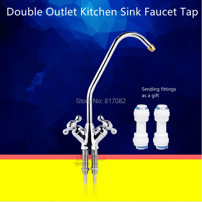 reverse osmosis double outlet kitchen sink faucet tap chrome plated finished ro water filter faucet durable - Kitchen Sink Tap Fittings reverse osmosis double outlet kitchen sink faucet tap chrome plated finished ro water filter faucet durable - Kitchen Sink Tap Fittings