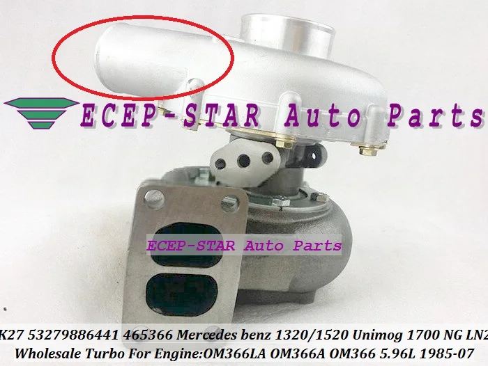 K27 53279886441 53279706441 465366 465366-0009 Turbo Turbocharger For Mercedes Benz Truck 1320 1520 Unimog 1700 NG LN2 1985-07 OM366LA OM366A - (1)