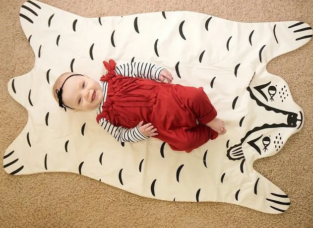 

8 Styles Fashion Soft Baby Blanket Game Mat Bear Blanket Baby Tiger changing pad Animal Carpet Warm Bear Play Mats Autumn Winter