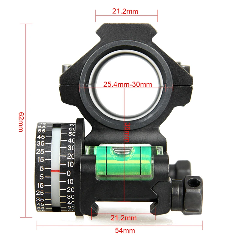 24,5 мм/25,4 мм/30 мм интегральный охотничий прицел Ar15 Ak 47 кронштейн оптический прицел с индикатором угла Пузырькового Уровня Пикатинни