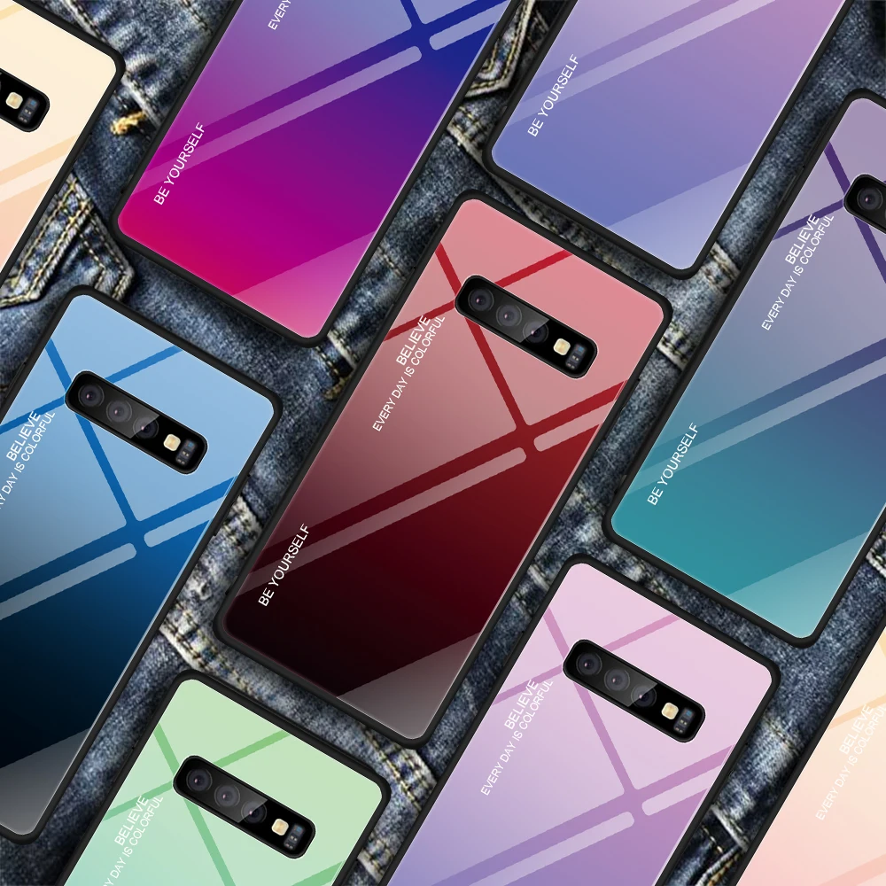 Чехол для телефона Samsung Galaxy S10 Plus S10e M10 M20 A30 A50 A9 A7 A8 A6 2018 J8 J4 J6 S9 S8 Note 8 9 градиентный