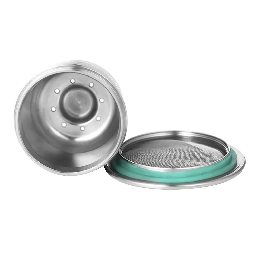 Reusable Nespresso Stainless Steel Metal Capsule Coffee Filter With Spoon Brush Coffee Filters For Nestle Coffee Machine