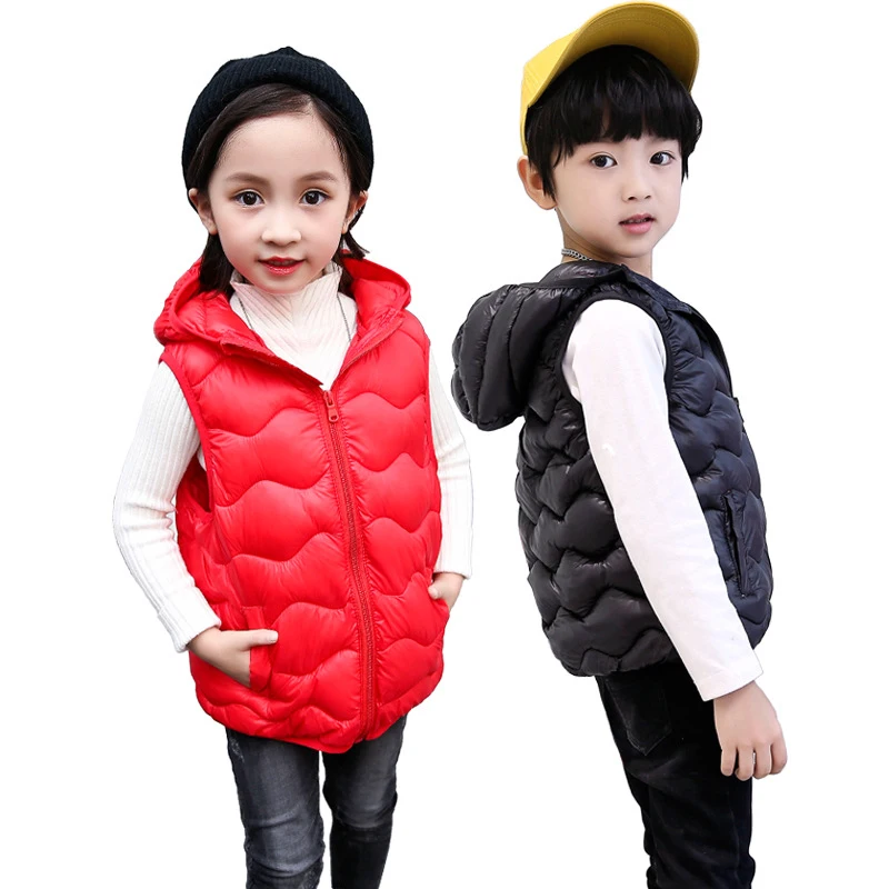 Детский жилет детский жилет для девочек куртка с капюшоном осенне-зимние жилеты для мальчиков, верхняя одежда для малышей, пальто Одежда для девочек-подростков
