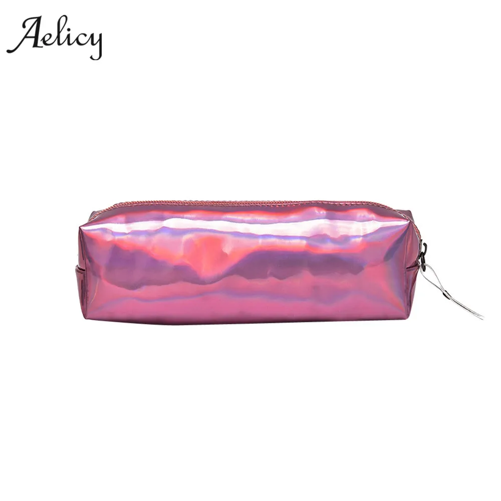 

Aelicy Women Fluorescence Unisex Fashion Laser Zipper Leather Handbag Cosmetic Bag Makeup Pouch Phone Bag 2019 NEW DESIGN HOT!!!