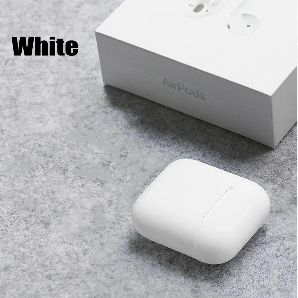 Официальный силиконовый мягкий чехол для наушников для Apple Airpods 1 2 Аксессуары для кожи для Airpods Bluetooth беспроводной чехол для телефона - Цвет: White
