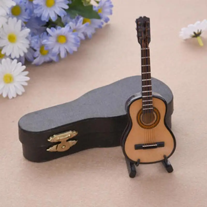 

Mini Guitar Mold With Support Miniature Wooden Musical Instruments Birthday Gift Decorative Ornaments