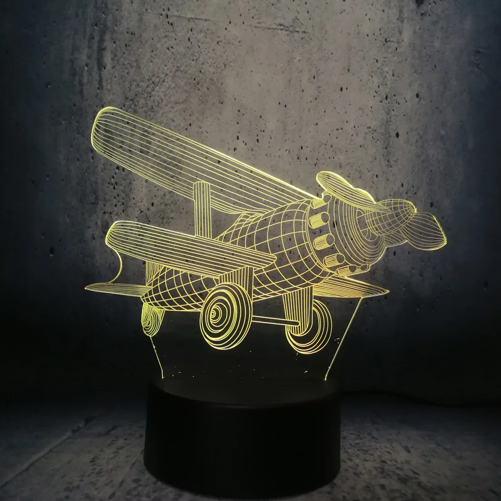 3D пропеллер airplan модель самолета крутая игрушка RC креативный ночник сенсорный LED