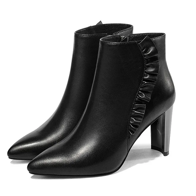 

Brand Design Women Party Prom Mid Calf Boots Square Toe Autumn Winter Warm Shoes Zipper Elegant Quality Shoes Woman DR-B0050