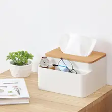 Натуральная бамбуковая деревянная коробка для салфеток с пультом дистанционного управления для хранения кистей для макияжа, белая коробка для хранения салфеток, автомобильная гостиничная домашняя коробка для салфеток