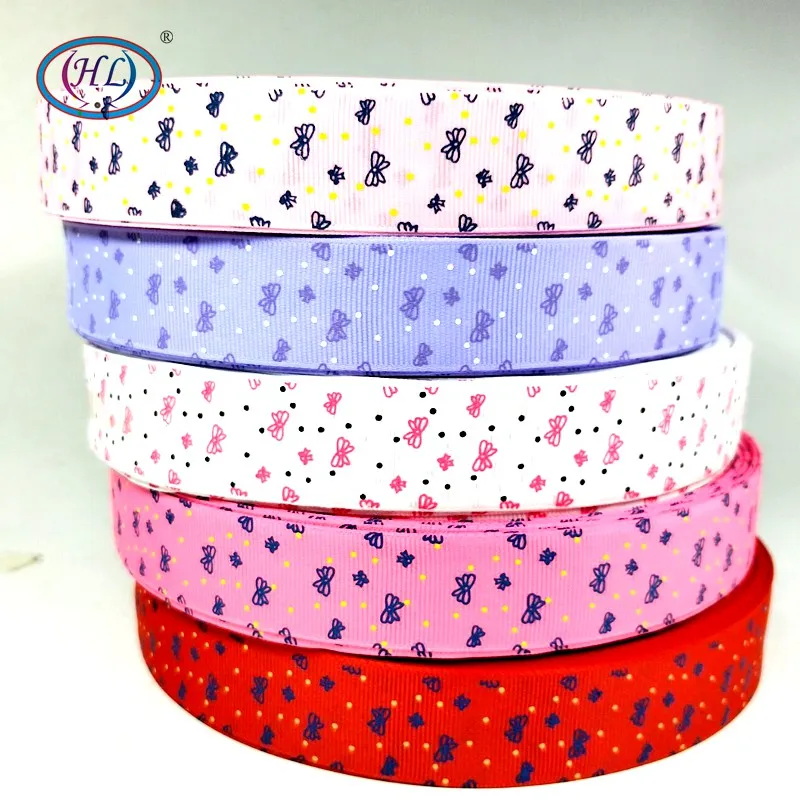 

HL 1" 5 meters/lot Butterfly Grosgrain Ribbons Apparel Sewing Accessories DIY Gift Box Packing Wedding Party Decorative