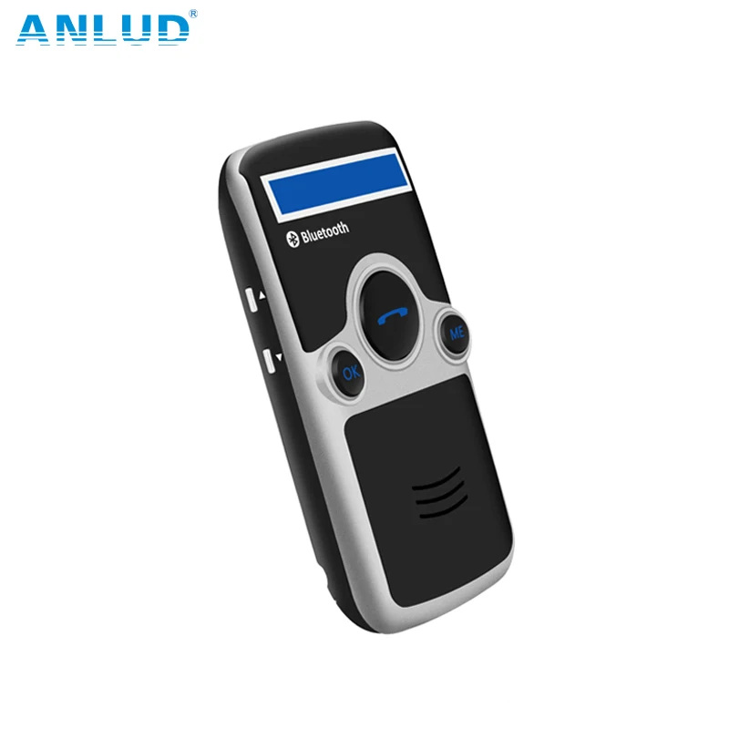 

ANLUD A6 Solar Wireless Handsfree Bluetooth Car Kit Fm Stereo Transmitter LED Name Display Automatic Answer Audio Speakerphone