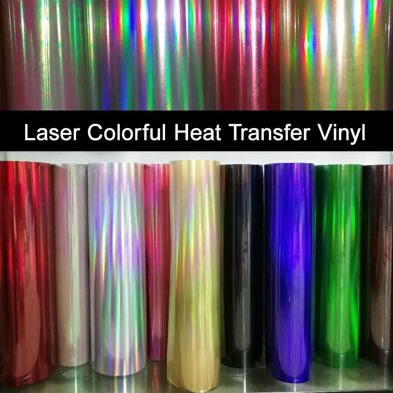 

Free shipping 1 sheet 8"x20"/25cmx50cm Laser Colorful Heat Transfer Vinyl Hologram PVC Press Tshirt Iron On HTV Printing