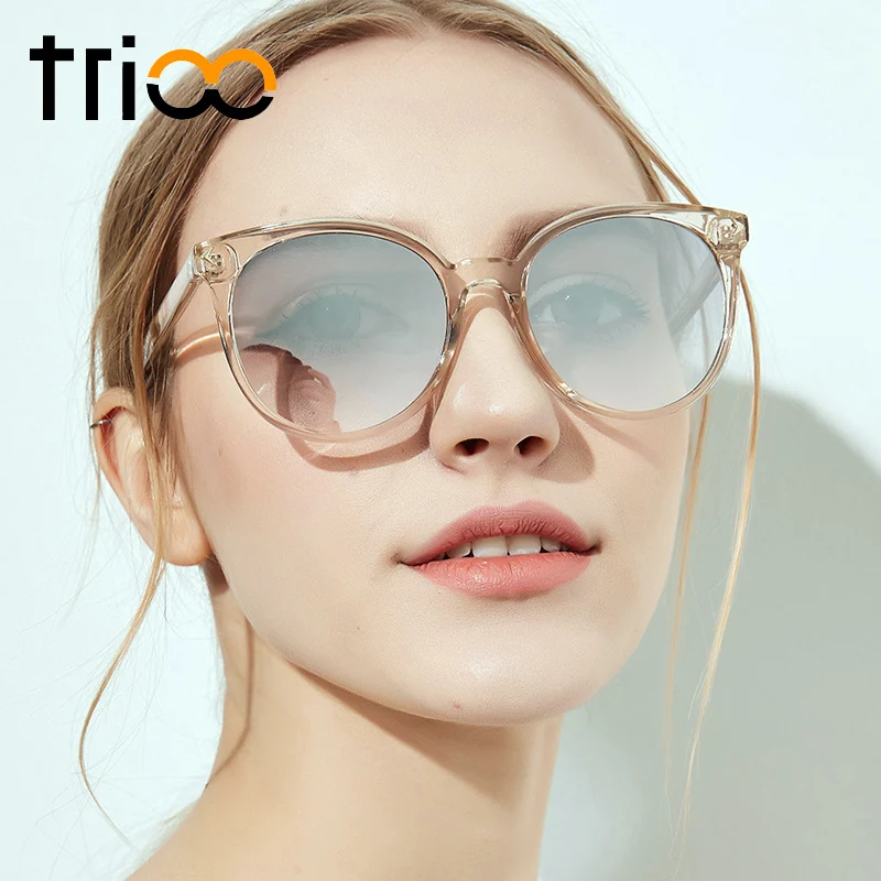 Солнечные очки TRIOO в прозрачной оправе для женщин простые модные градиентные