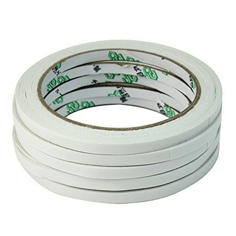 One Or 10 Rolls 6mm*18m White Double Sided Adhesive Tape Sticker Gel Adhesive Double Sided Tape Office School Supplies