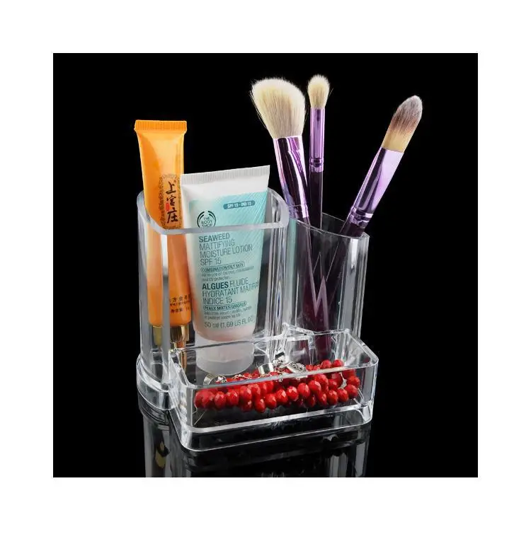 Clear Acrylic Makeup Jewellery Box Desk Cosmetic Organiser Display