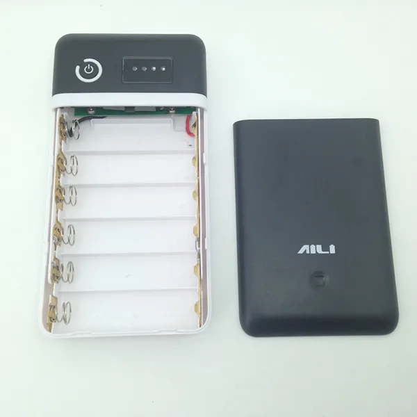 DIY 3.7V 5V 6V 9V 12V Power Bank case suit for 3.7V 6*18650 Li-ion Lithium battery Charger backup power output DC 5.5*2.5*10