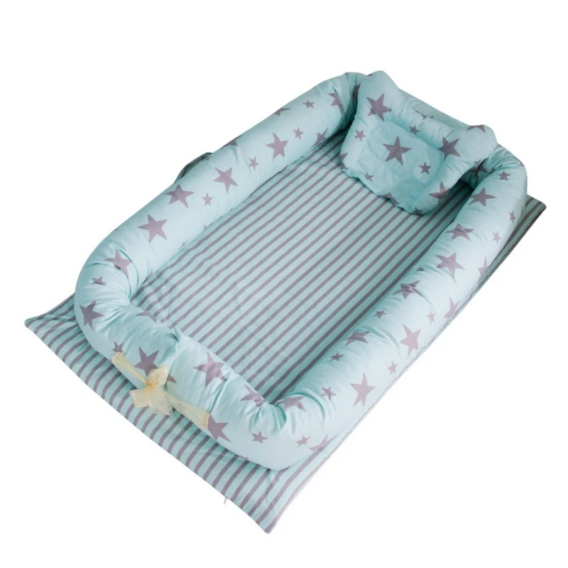 Новое хлопковое детское гнездо кроватка-колыбель кроватка туристическая детская кроватка кровать для новорожденных портативный кроватки детское гнездо моющийся бампер От 0 до 2 лет - Цвет: A12