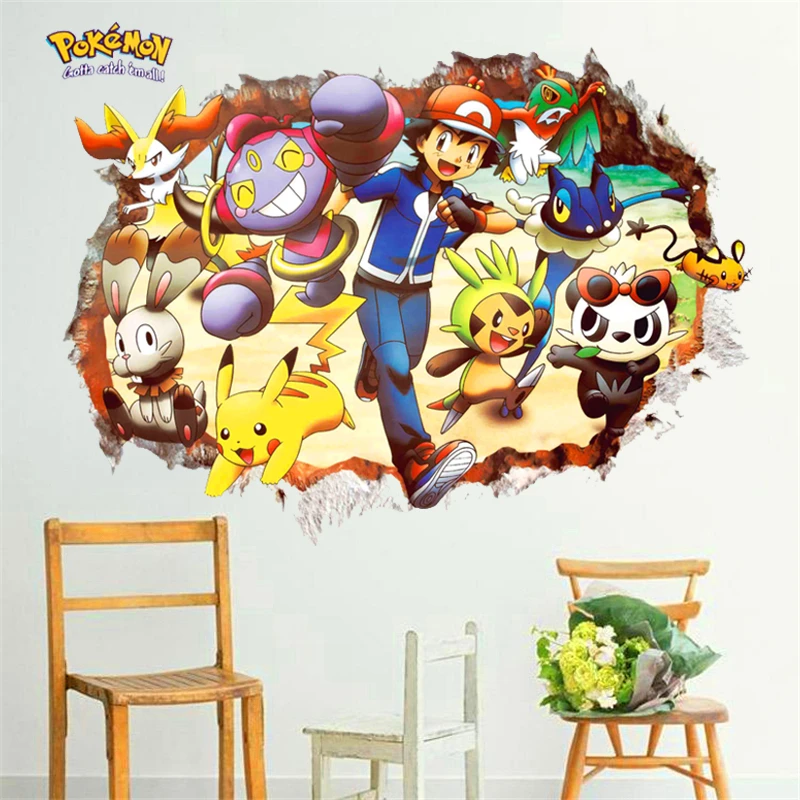 Pikachu,Sticker,Kids,Pokemon,3d,Decal,Children's,Bedroom,Wall Art 