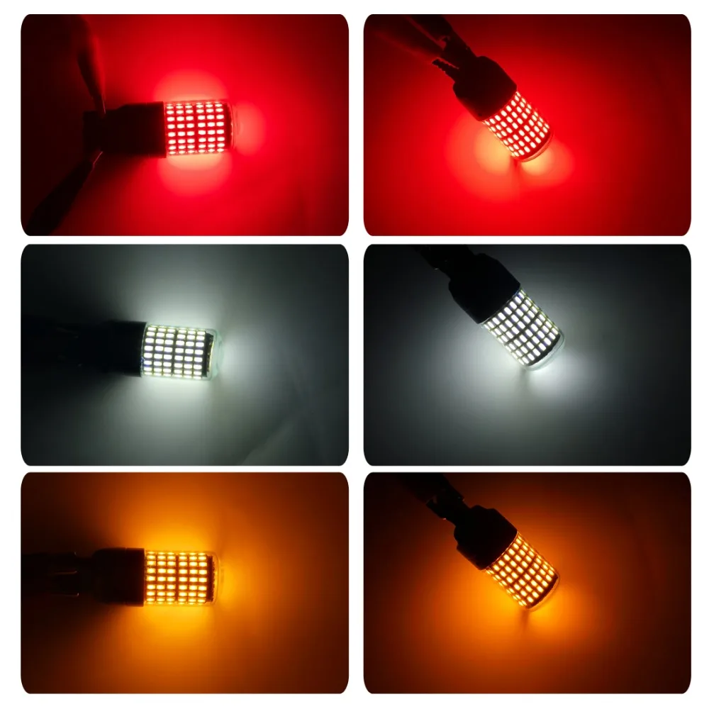 1x3014 144smd CanBus S25 1156 BA15S P21W светодиодный BAY15D BAU15S PY21W лампа T20 7440 W21W W21/5 Вт лампы для