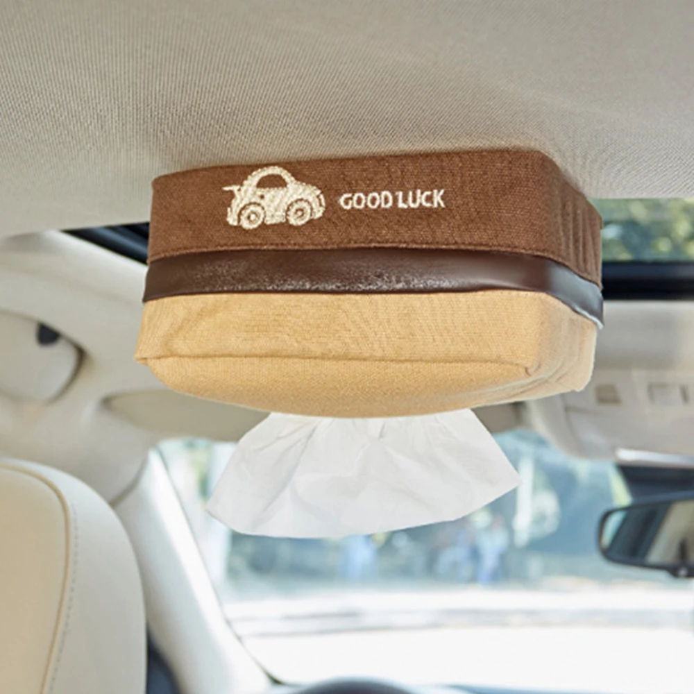 Car Sun Visor Tissue Holder Car Skylight Seat Back Pumping Paper Case