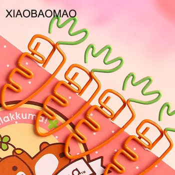 

4Pcs/lot Cute Carrot Bookmark Paper Clip Carrot Clips Stationery Decoration School Supplies