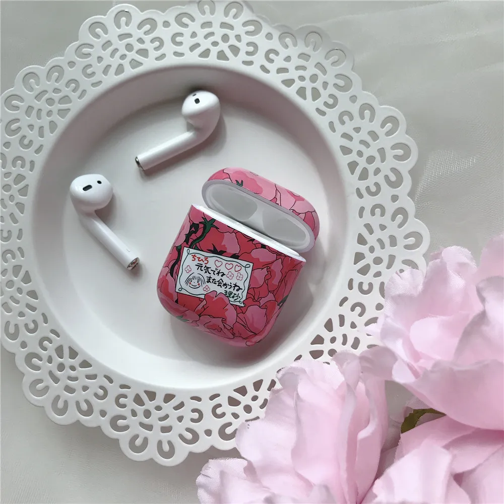 Airpods Pro Чехол Унесенные призраками жизненную силу с цветочным рисунком для девочек, Жесткий Чехол для Apple Airpods 1/2/3 крышка беспроводного Bluetooth(голубой зуб) наушника чехол