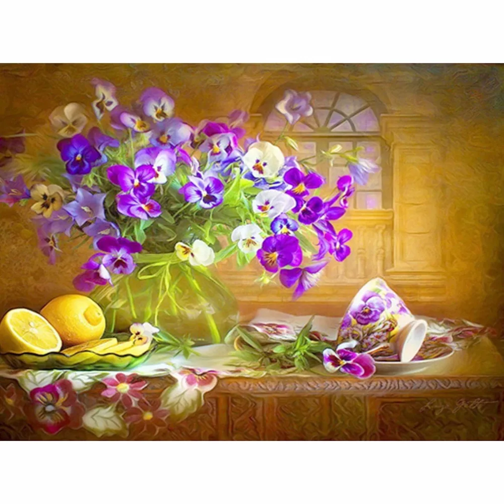 

zhuix 5D DIY full round Diamond 5D Diamond painting Seven colors Flower Embroidery Cross Stitch 5D Rhinestone mosaic for gift