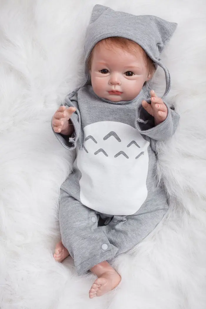Маленькая кукла для новорожденных мягкая силиконовая Boneca Reborn 21 дюйм настоящая