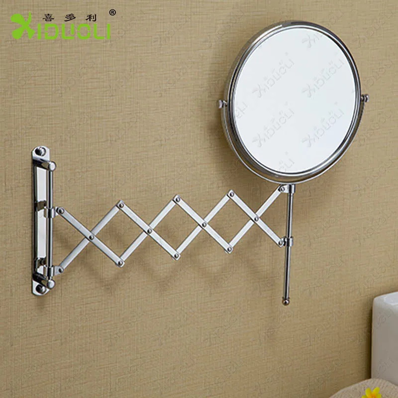 8 Inch Bathroom Folding Mirror Dual Arm Extend 2 Face Cosmetic Mirrors