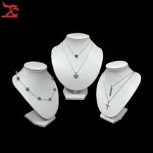 3 шт./компл. выставочная витрина для украшений ожерелье держатель стойка кулон портретный комплект белый кожзам манекен Деревянный ожерелье бюст на полку