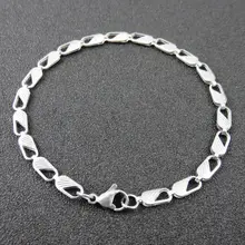 UOKB58 серебряный цвет из нержавеющей стали звено цепи браслет для женщин, серебряный тон девушки вечерние подарок ювелирных изделий
