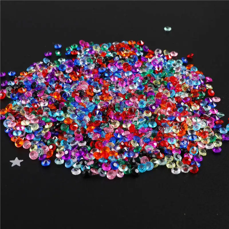 1000pcs 3.8mm Acrylic Diamond Confetti Wedding Party Festive Decoration Clear Crystals Centerpiece DIY Craft Embellishment 62463